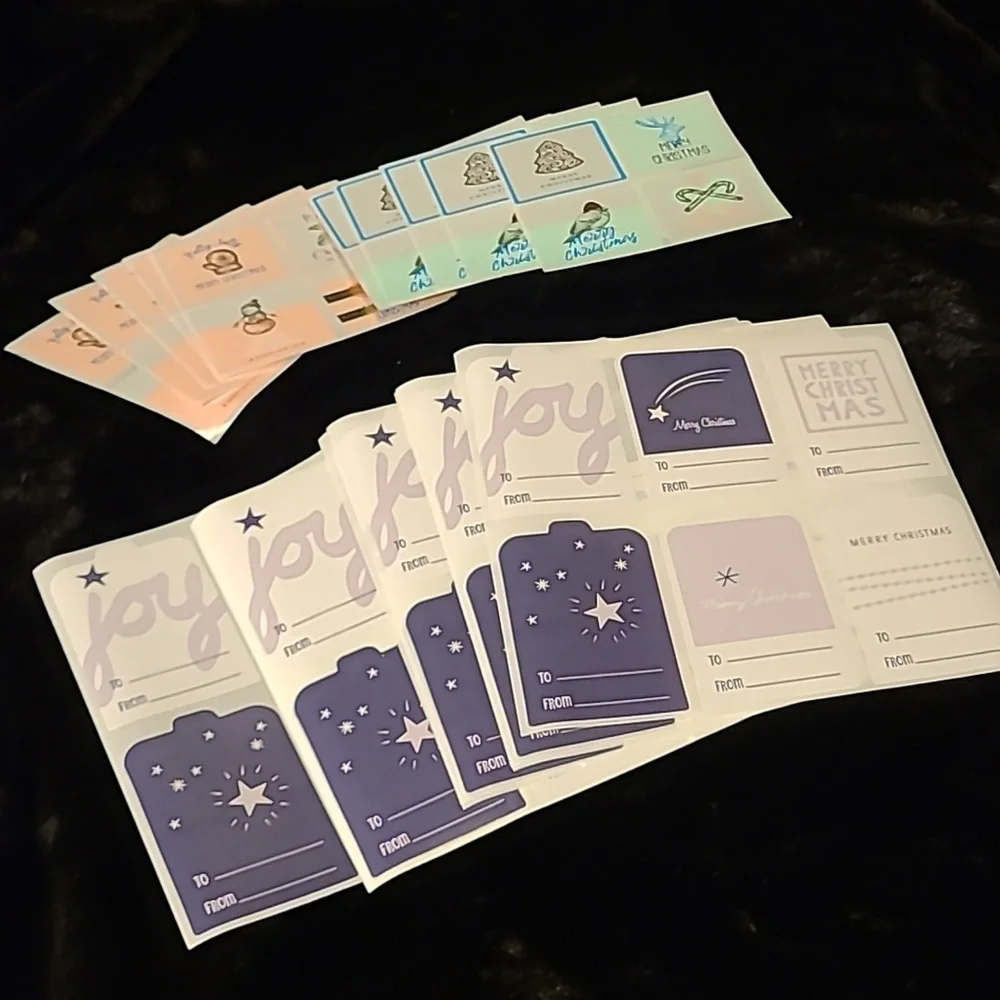 100 ct Combo🎄 40 Stickers each Lux Stickers with Gold Foiling & 60 Name